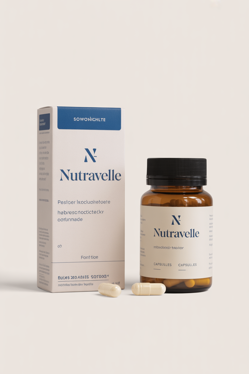 Nutravelle product pack showing bottle and packaging